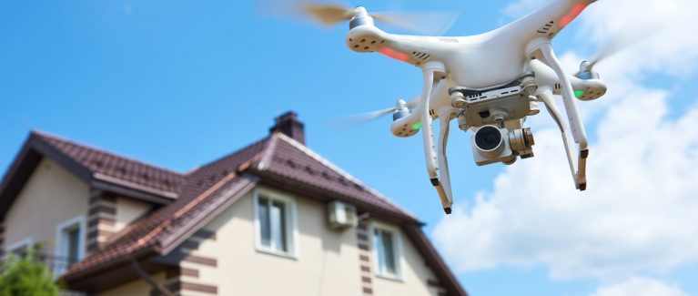 Drone usage in private property protection or real estate inspection